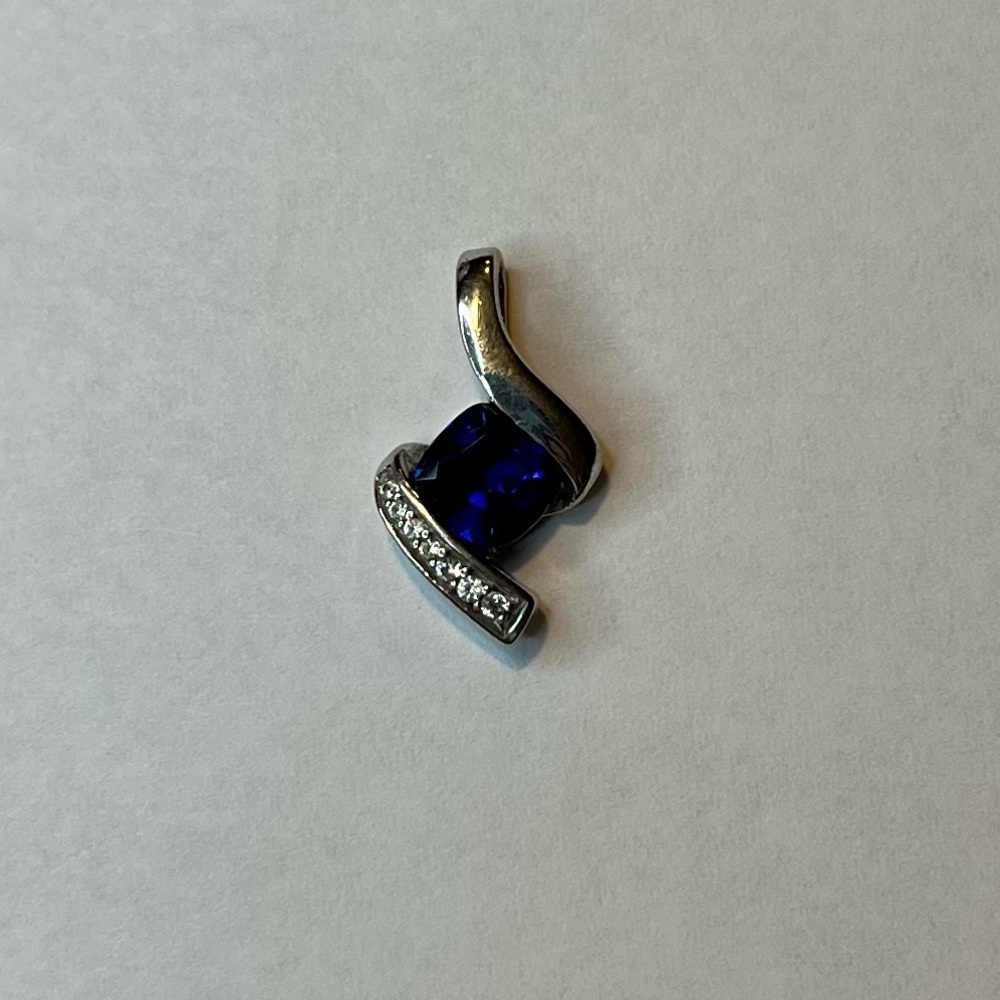 Kay "Lab-Created Blue & White Sapphire
Necklace Sterling Silver"